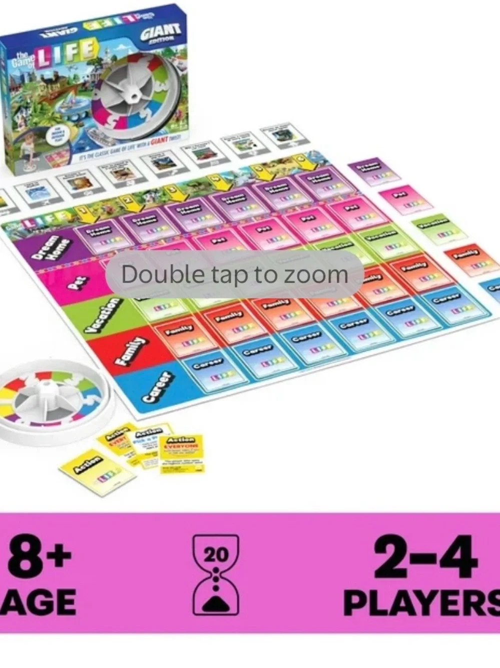 Hasbro Game of Life Spinner Wheel in Pink Yellow Blue Purple White NWT